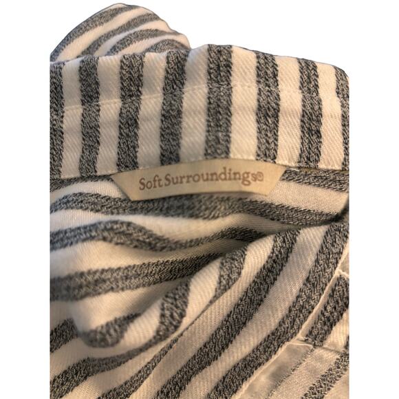 Soft Surrounding Striped Tunic Button Down Asymmetrical Hem Shirt, Size Medium - Picture 5 of 8